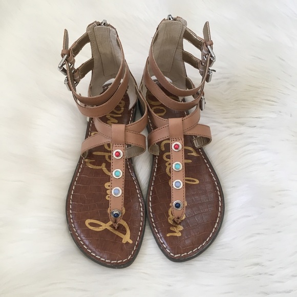 Sam Edelman Nude Studded Buckle Sandals - Picture 2 of 6